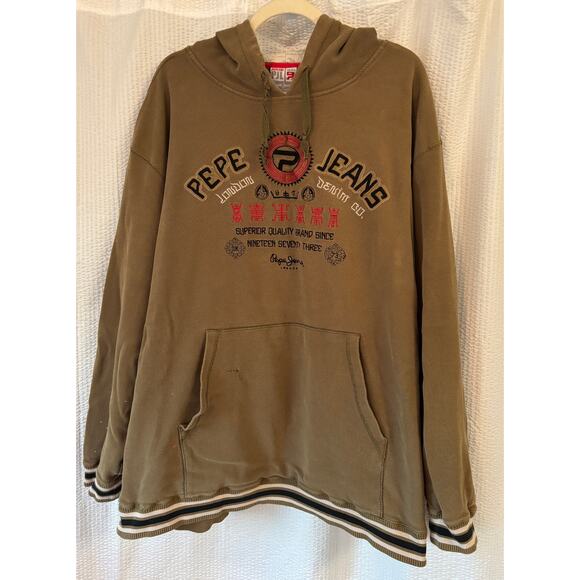 Pepe Jeans Men’s Vintage Embroidered Logo Baggy Y2K Skater Pullover 4X - Picture 1 of 10
